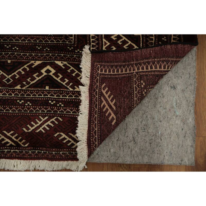 Hand Knotted Oriental 100% Wool Carpet Traditional All-Over Red Turkoman Area Rug - 12' 5'' X 8' 3''