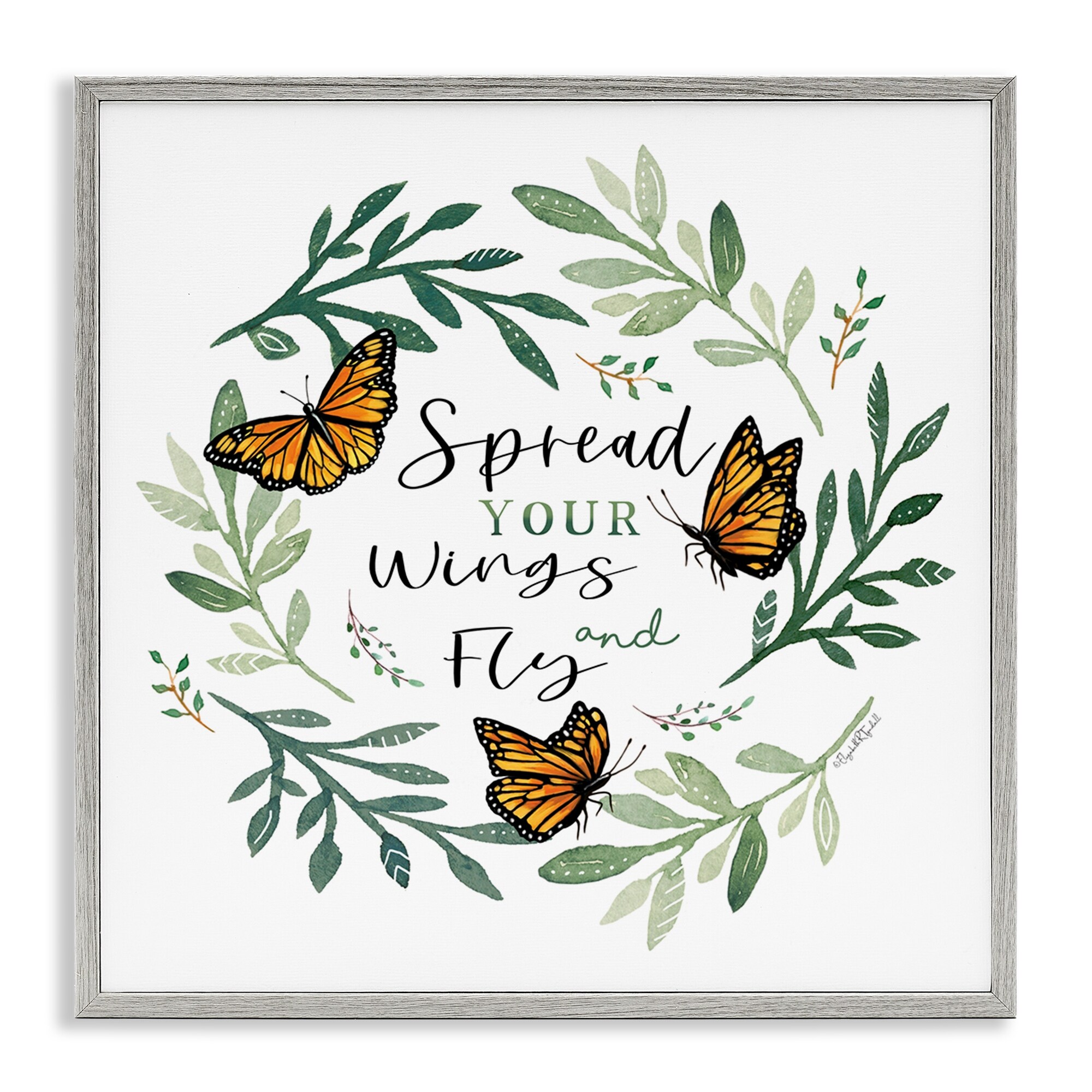 Stupell Spread Your Wings Butterflies Framed Giclee Art Design By Elizabeth Tyndall