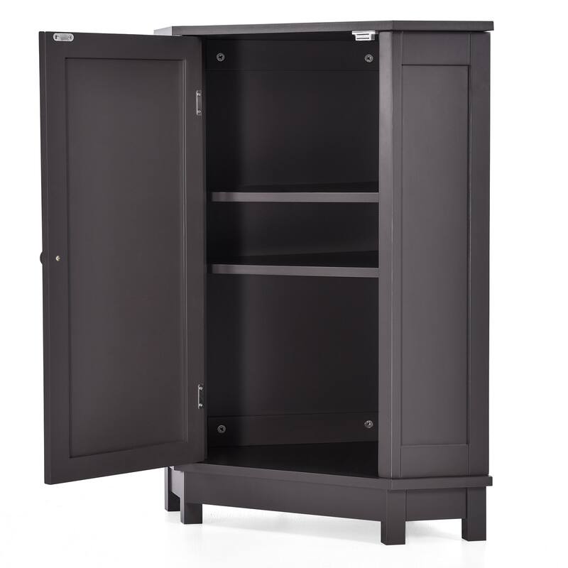 31" Wood 1-door Bathroom Cabinet with Interior Shelves