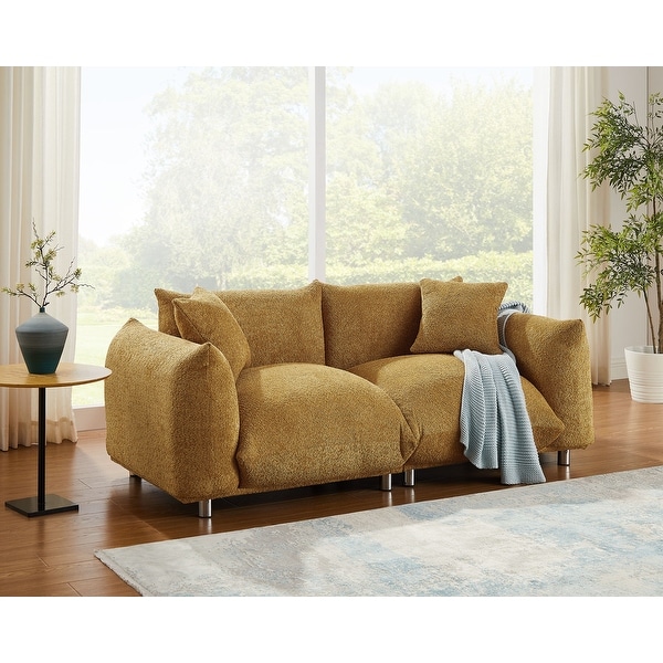 78.2nch Wide Boucle Sofa, Scandinavian-style Couch, Loveseat - Bed