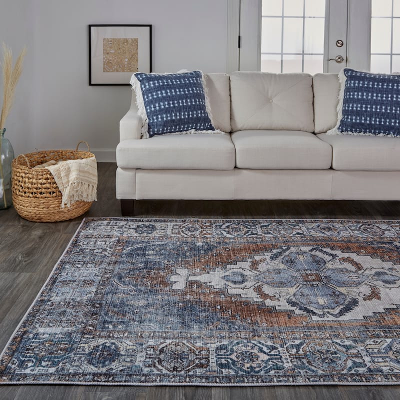 Grand Bazaar Prescott Machine Made Medallion Transitional Area Rug