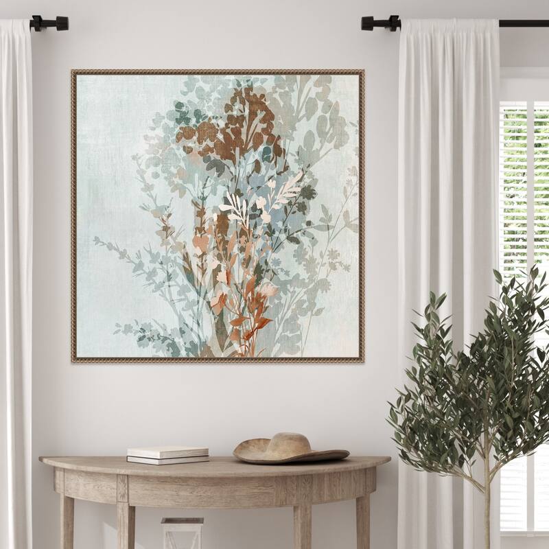 Muted Layers of Floral Shadows by Alex Black Framed Canvas Wall Art Print