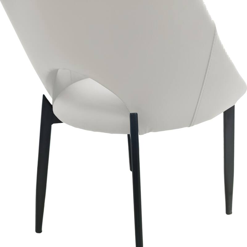 Amalfi Set of 2 Dining Chairs- Elegant Mid-Century Modern Chair w Open Back & Metal Legs for Kitchen, Dining Room & Small Spaces