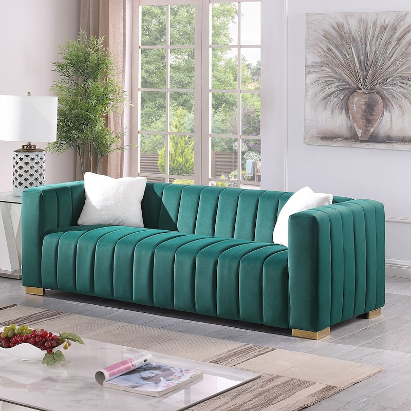 A modern channel sofa take on a traditional Chesterfield,3 seater
