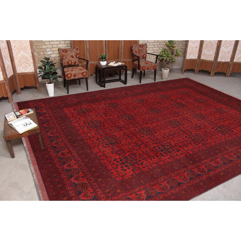 Tribal Biljik Khal Mohammadi Layne Red/Blue Rug - 10'3'' x 12'10''