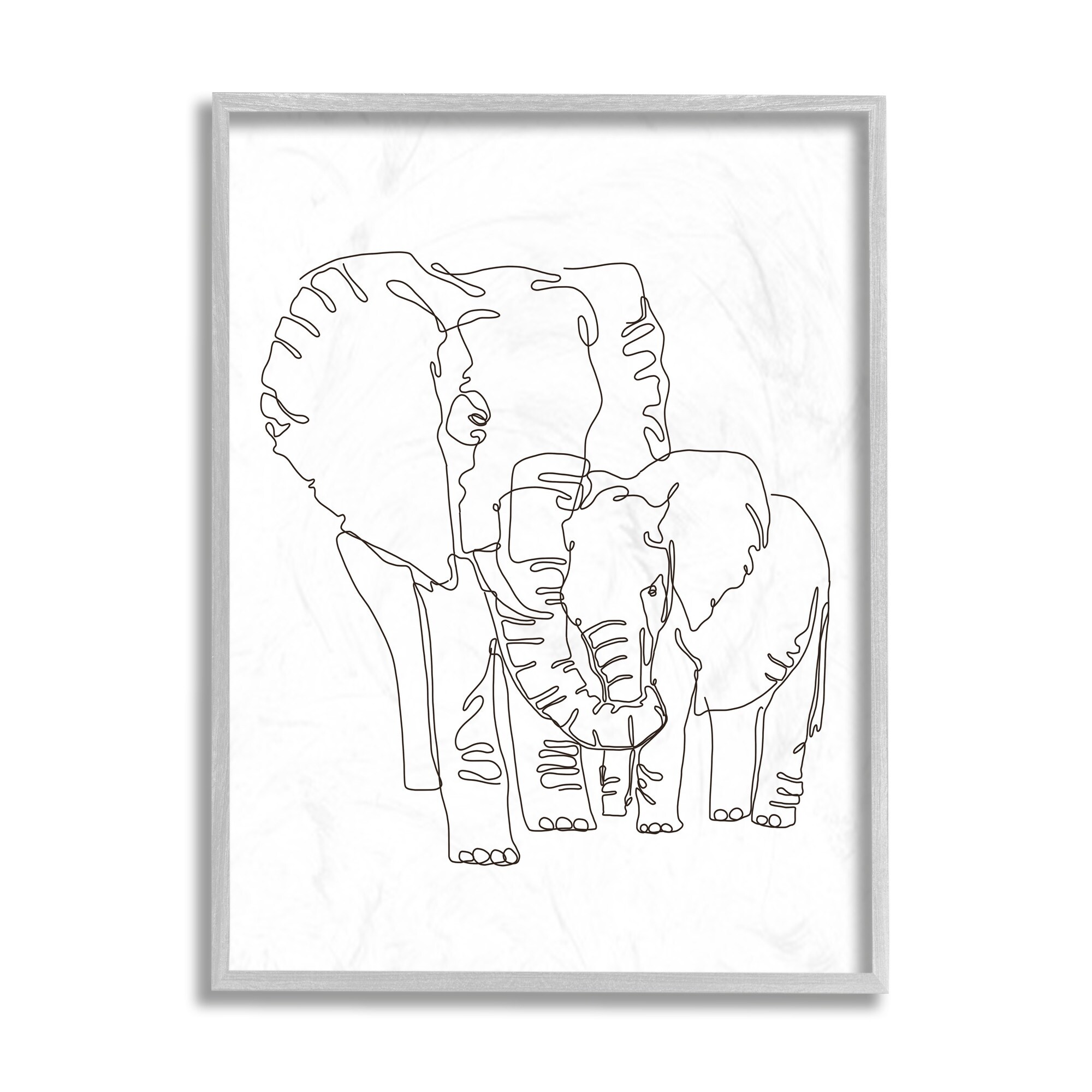 Stupell Elephant Family Holding Trunks Minimal Linework Framed Wall Art -  Bed Bath \u0026 Beyond - 32541330, image size:2000x2000