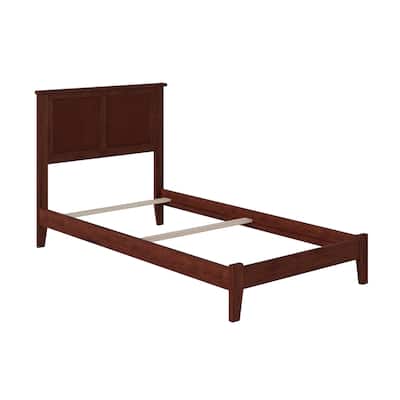 AFI Madison Twin Foundation Bed with Charging Station in Walnut