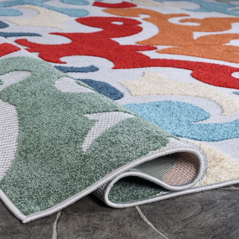 Superior Aldaine Vintage Damask Indoor Outdoor Area Rug