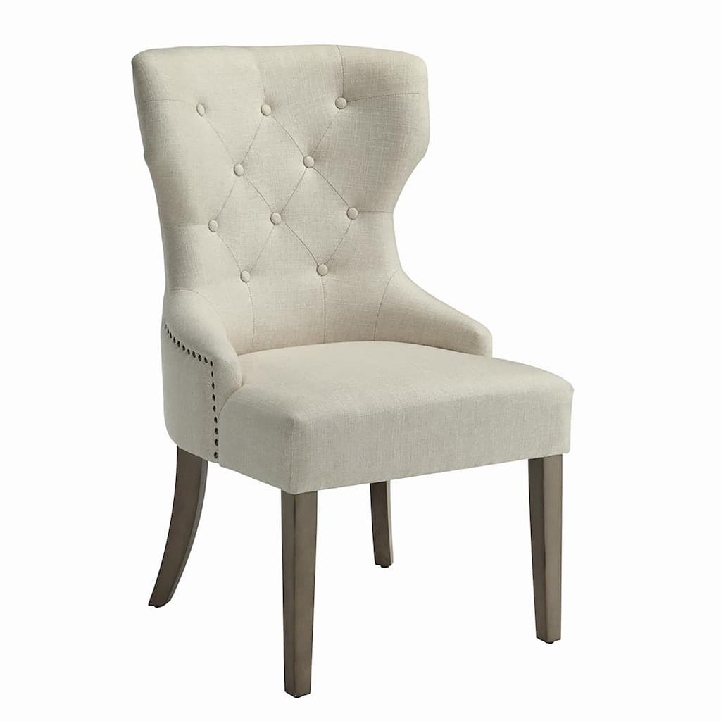 Rustic Tufted Dining Chair,Side Chair with Wooden Legs