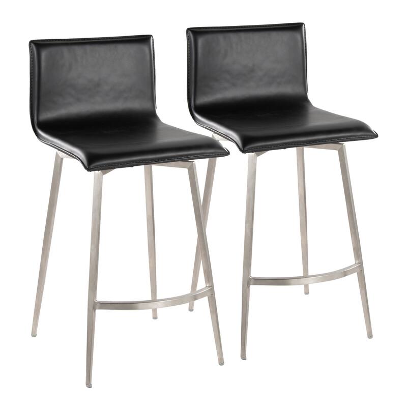 Porch & Den Mara Upholstered 26" Fixed-Height Counter Stool with Swivel (Set of 2)