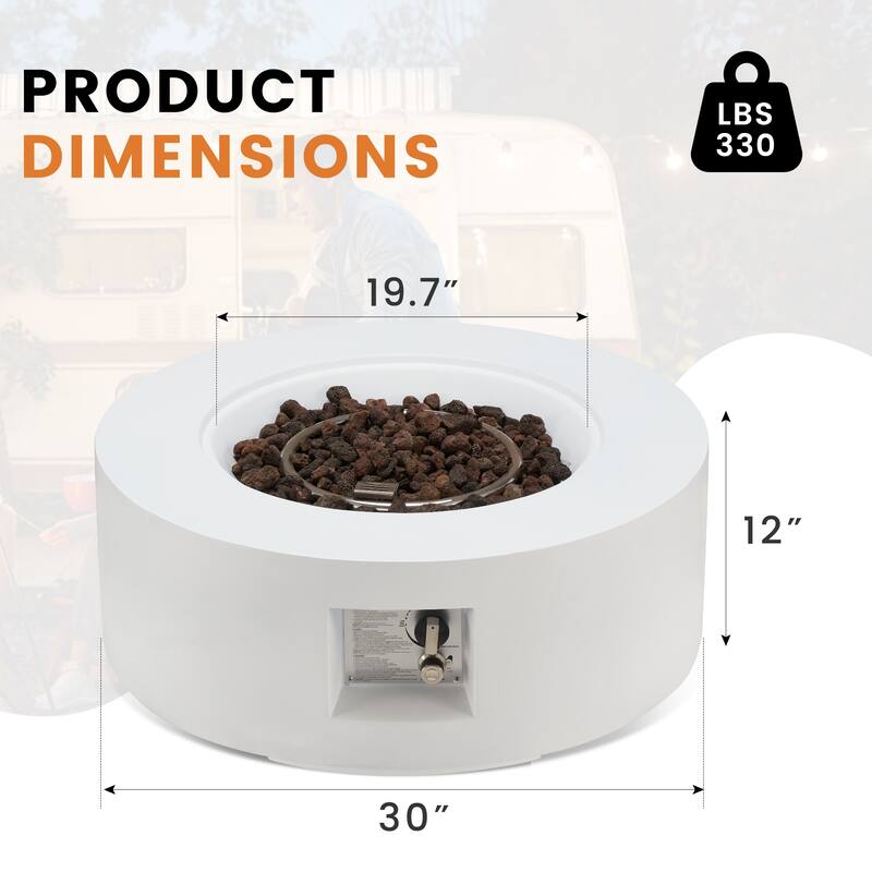 Outdoor Propane Fire Pit Table with Tank Storage and Weather-Resistant Cover