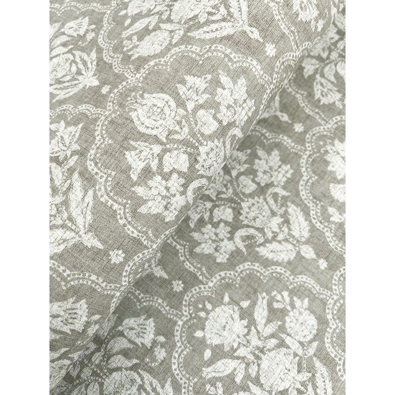 Frances Taupe Fishscale Wallpaper