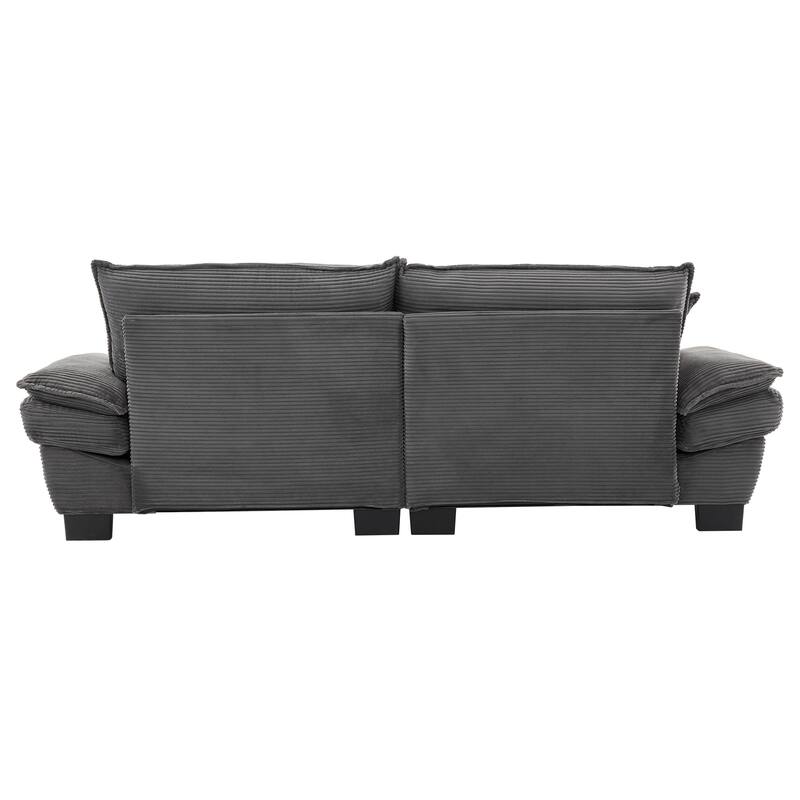 Durable 2-Seater Corduroy Couch with Broad Plastic Legs & Spacious 23-inch Seat