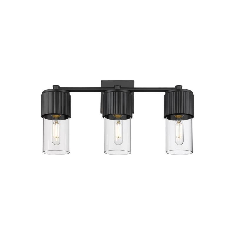 Innovations Lighting 428-3W-10-21 Bolivar Vanity Bolivar 3 Light 21" - Matte Black / Clear