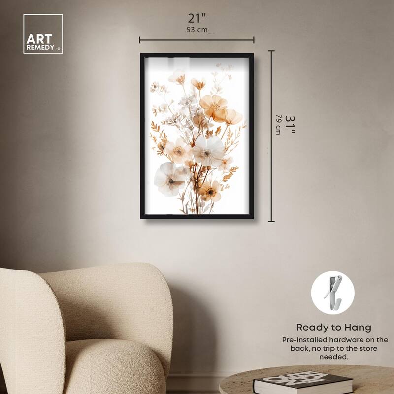 Parchment Petals Shadowbox by Art Remedy