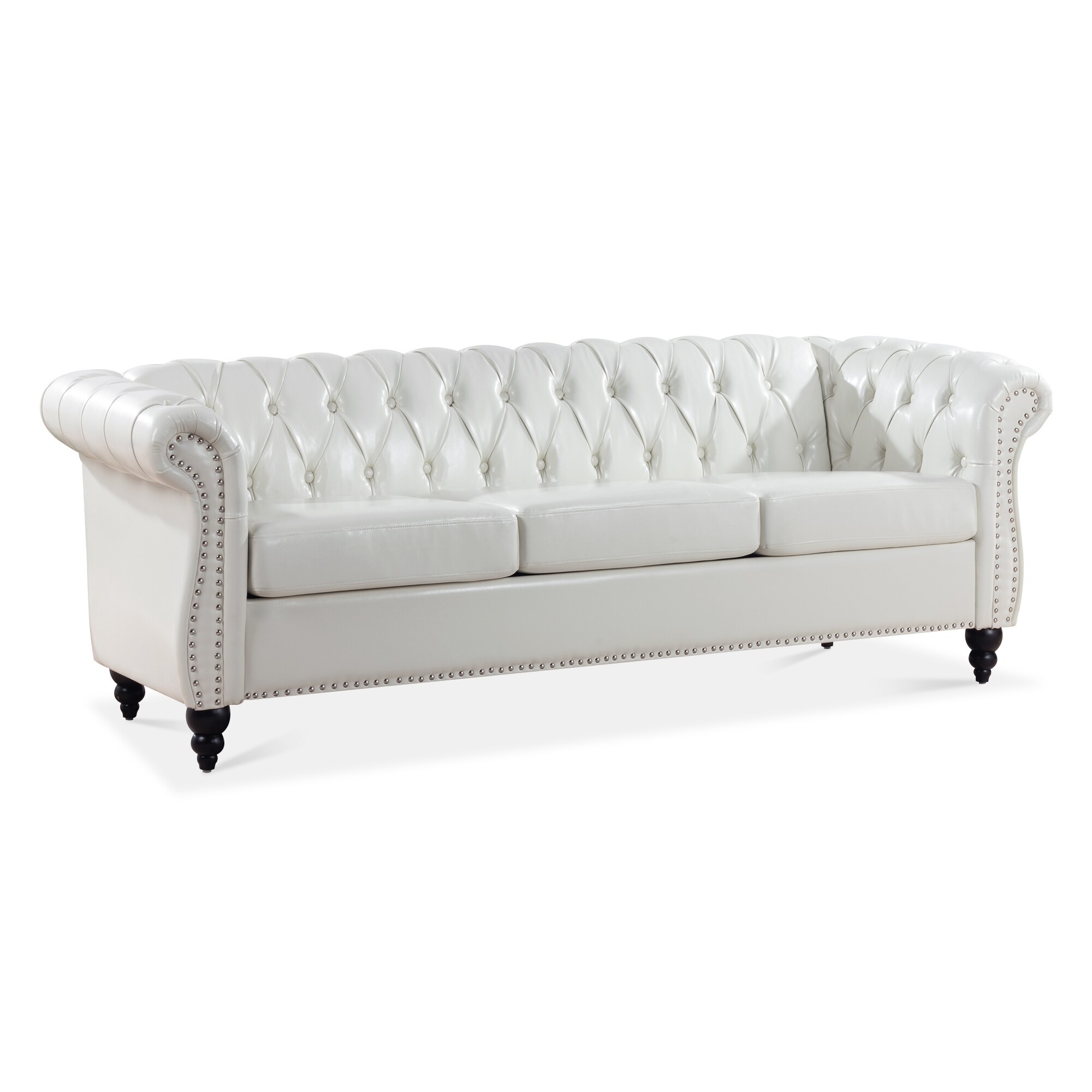 White leather 2025 three seater sofa