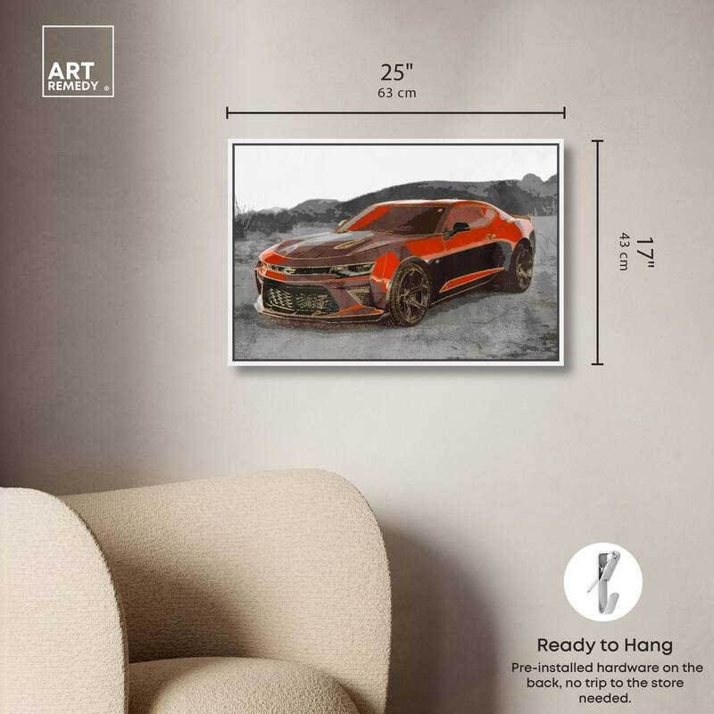 Red Sports Car Canvas by Art Remedy