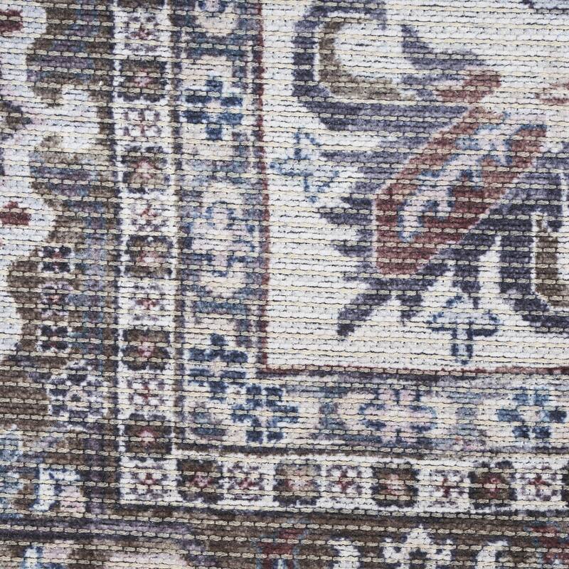 Power Loomed Distressed Floral Area Rug