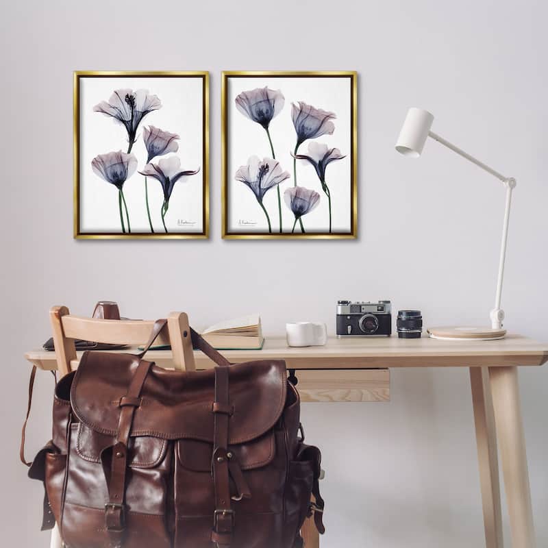Stupell Bountiful Dusk Lilies Framed Floater Canvas Wall Art Design By Albert Koetsier (Set of 2)