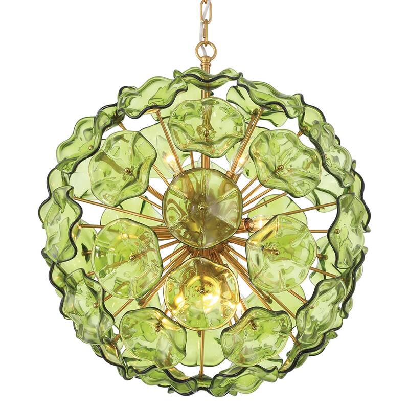 Crystorama Lighting Group ESM-4006 Esme 9 Light 23" Wide Sputnik - Green Glass
