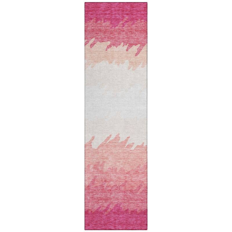 Machine Washable Indoor/ Outdoor Chantille Abstract Ombre Rug