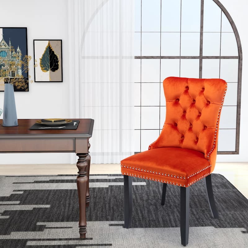Velvet Dining Chairs Set of 2, Accent Diner Chairs Upholstered Fabric Living Room Chairs Side Chair Stylish Kitchen Chairs