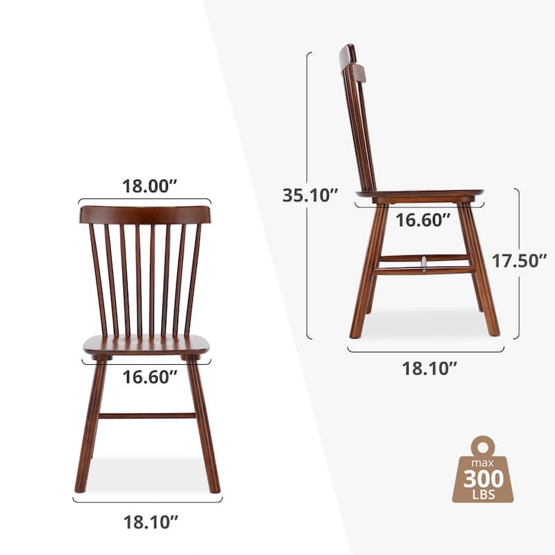 Coastal Set of 6/4/2 Windsor Solid Wood Dining Chairs Modern Wood Frame Side Chairs for Kitchen and Dining Room