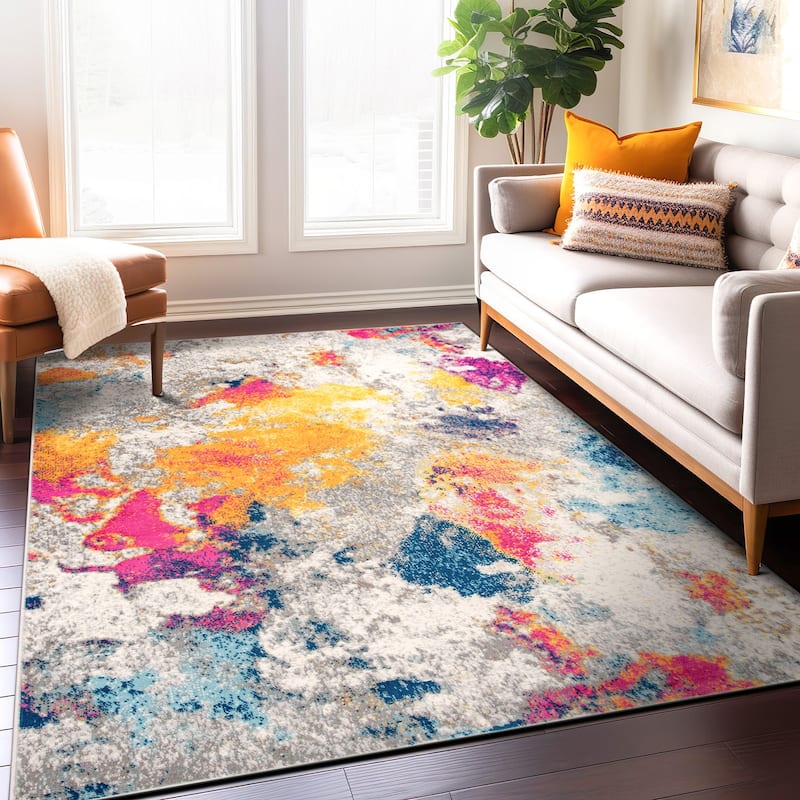 World Rug Gallery Abstract Contemporary Area Rug - 5' x 7'