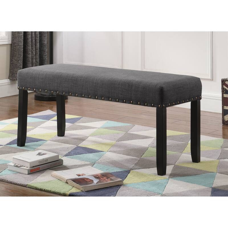 Dining Bench with Nailhead Trim