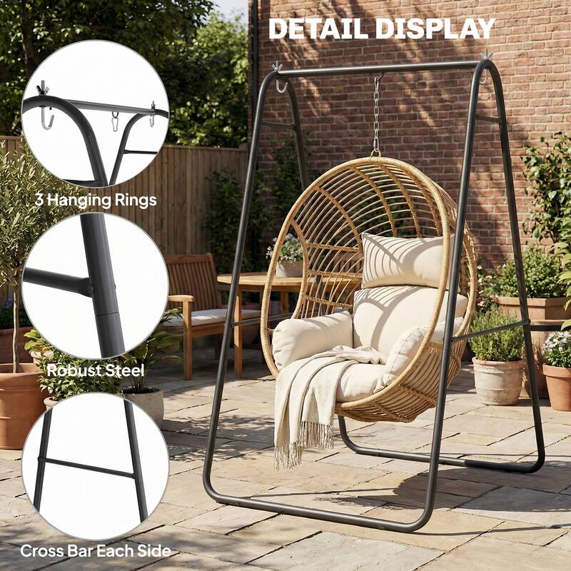 Outsunny Hammock Chair Stand Only, Hanging Chair Stand, Heavy Duty Solid Steel A-Frame Construction for Hanging Hammock