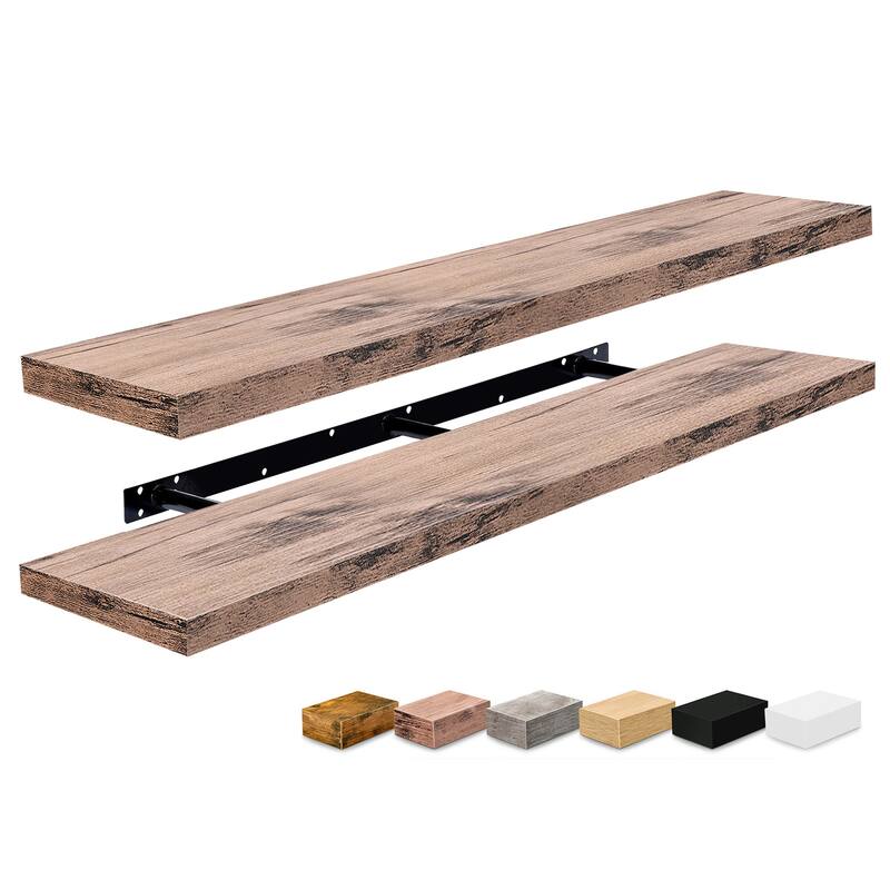 Sorbus Floating Shelves for Wall - 55 Inch Extra-Long Bathroom Shelves - Mounted Floating Shelf with Hidden Brackets (2 Pack)