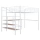 preview thumbnail 9 of 20, Full Size Loft Bed with Desk and Lateral Storage Ladder, Metal Loft Bed Frame with Safety Guardrail for Kids, Teens, Adults
