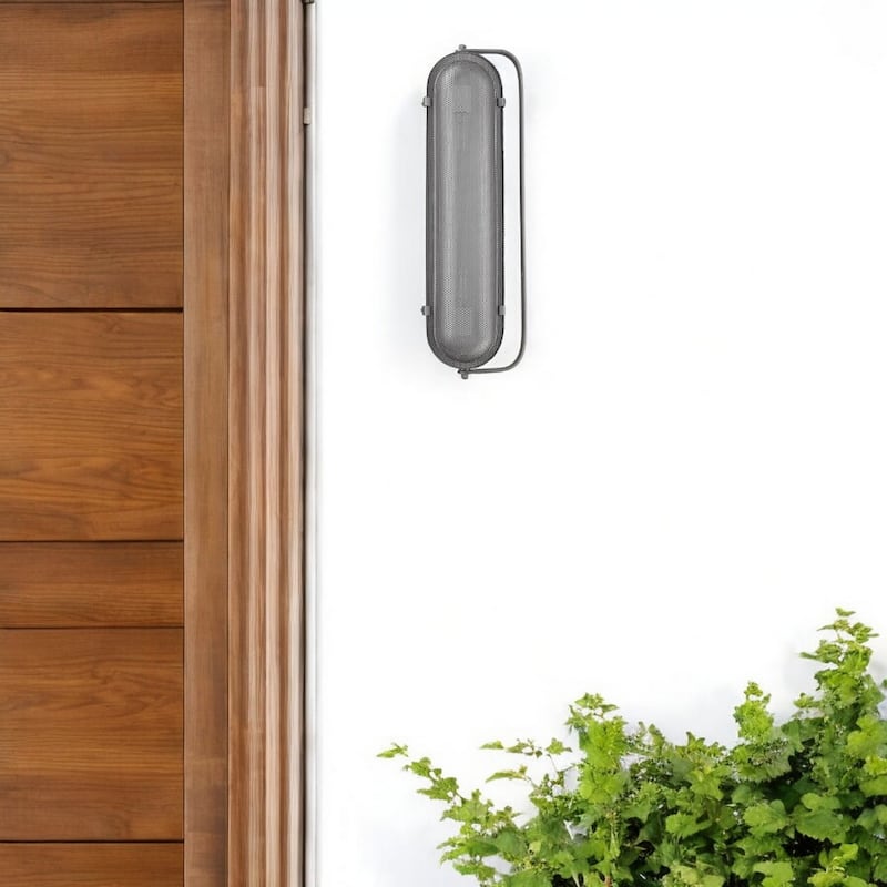 Grey Metal Plug-In Wall Sconce with Dual Adjustable Heads LED Ready - 8” x 29.50” x 7” (D x W x H)