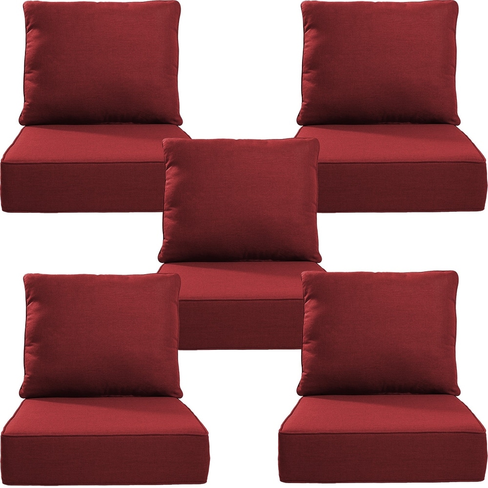 22" W x 24" D x 6" T Water & Fade Resistant Outdoor Lounge Chair Replacement Cushion Set