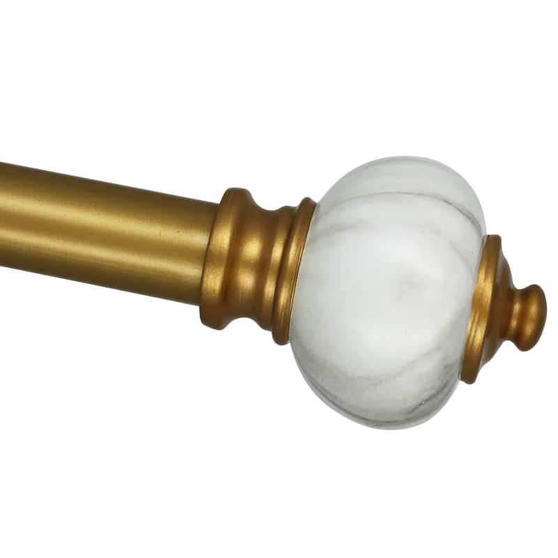 Meriville 1-Inch Diameter Single Window Treatment Curtain Rod, Marble Urn