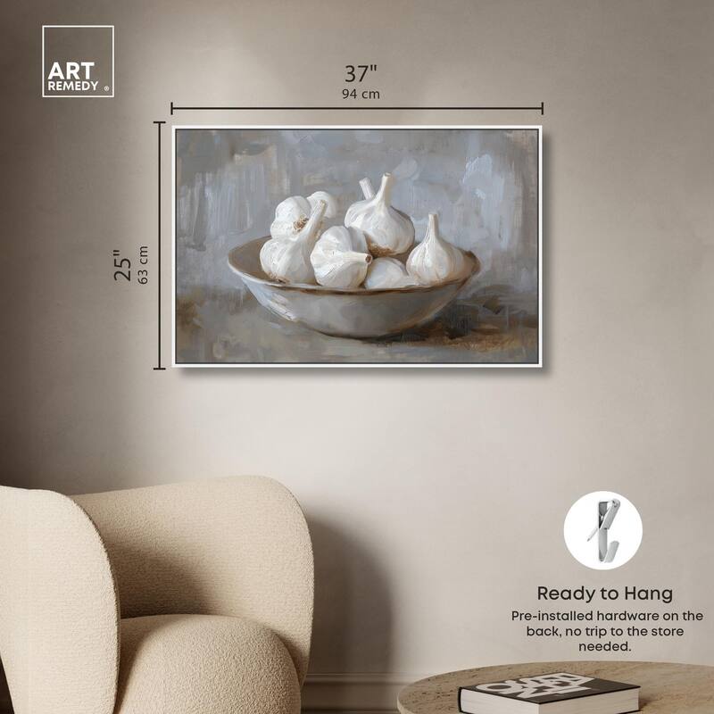 Garlic Bowl Canvas by Art Remedy