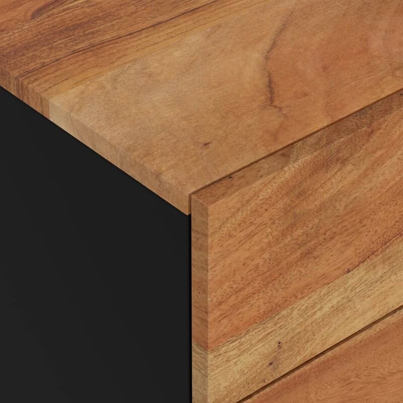 vidaXL Bedside Cabinet 19.7"x13"x24.4" Solid Wood Mango&Engineered Wood