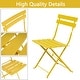 preview thumbnail 9 of 11, 3pc Metal Folding Bistro Set, Weather-Resistant Outdoor/Indoor Conversation Set for Patio, Yard, Garden