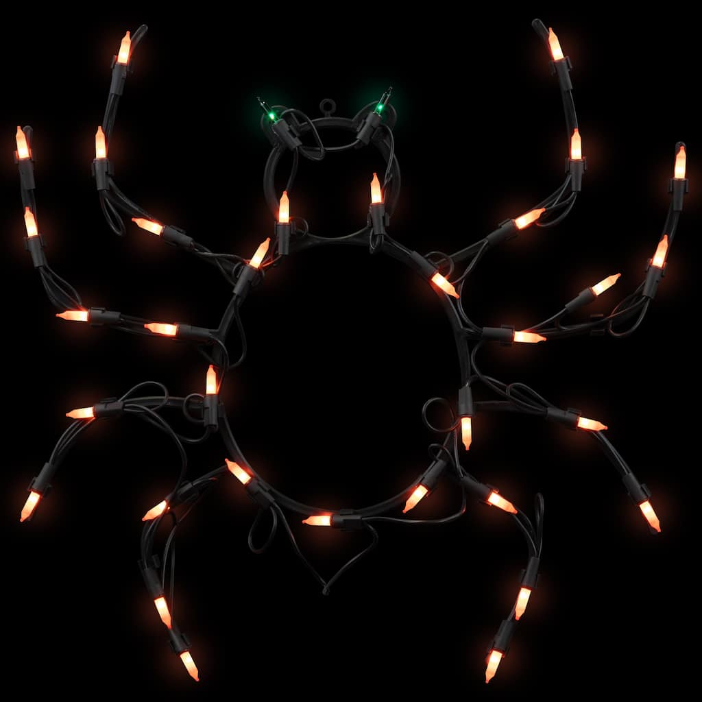 Lighted Spider Halloween Window Decoration - 15"