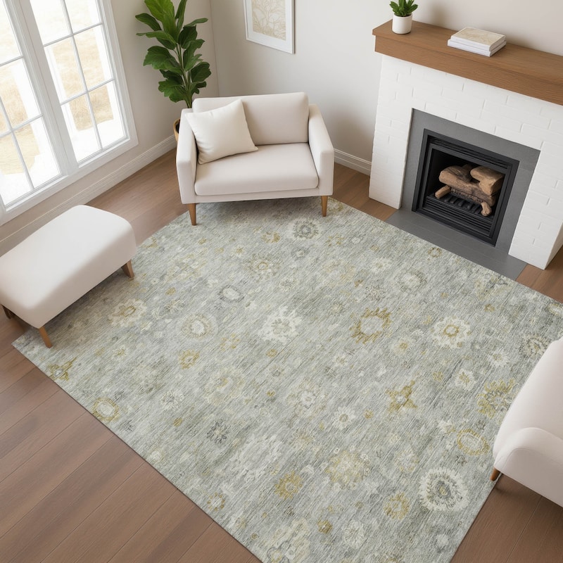 Premium Washable Super Soft Vintage Traditional Mayfield Rug - Gray - 3' x 5'