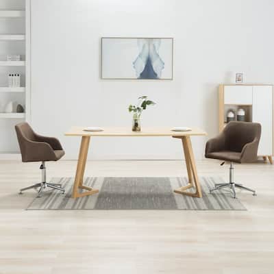 vidaXL Dining Chair 2 Pcs 360 Degrees Swivel Accent Chair with Arms Fabric - 21.7" x 20.9" x (30.7"-36.2")