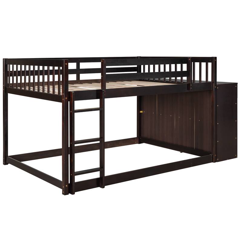 Bunk Bed with 4 Drawers and 3 Shelves