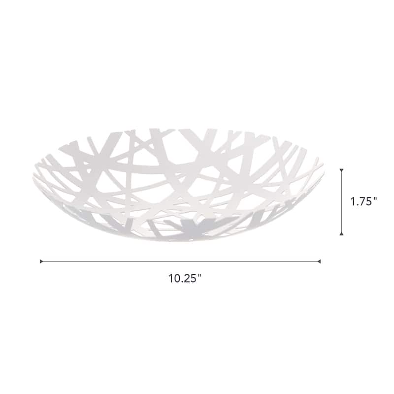 Yamazaki Home Fruit Bowl, Steel - L 10.24 x W 10.24 x H 1.77 inches