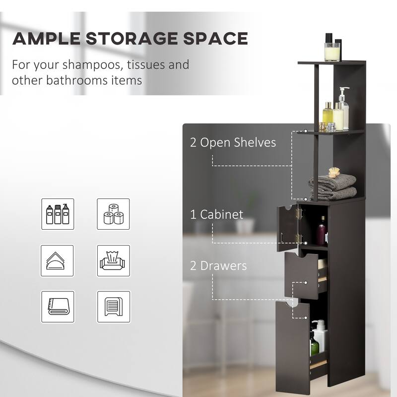 Homcom 54" Tall Bathroom Storage Cabinet
