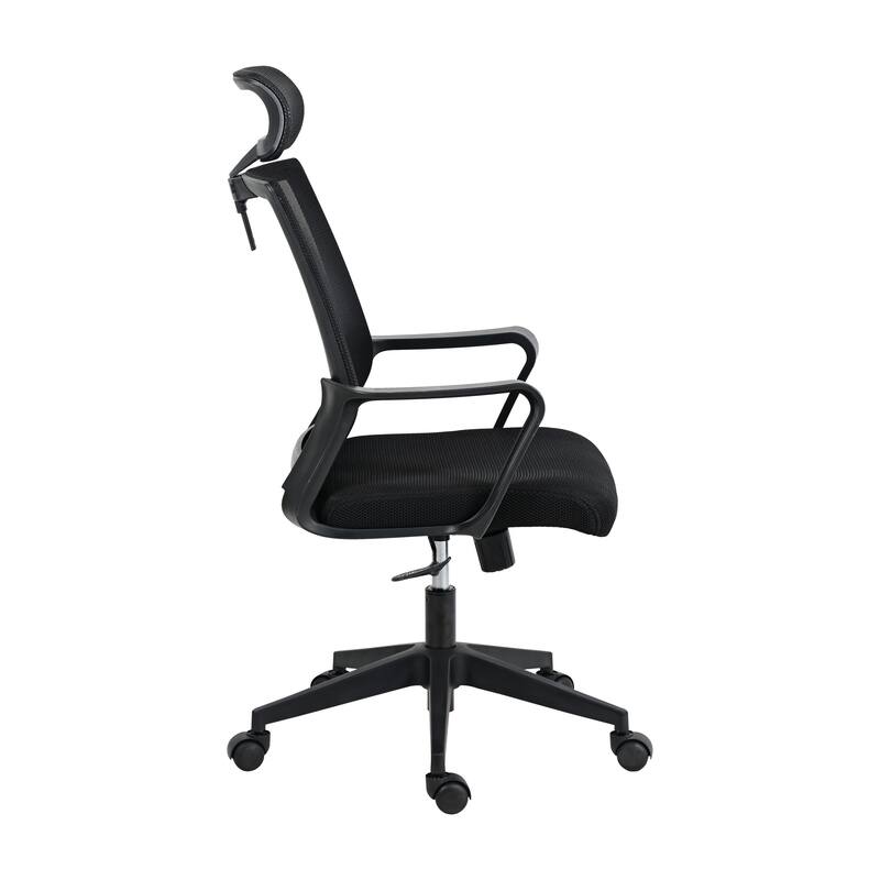 Modern Ergonomic Office Chair with Lumbar Support, Adjustable Headrest, Breathable Mesh Back and Non-Marking Casters