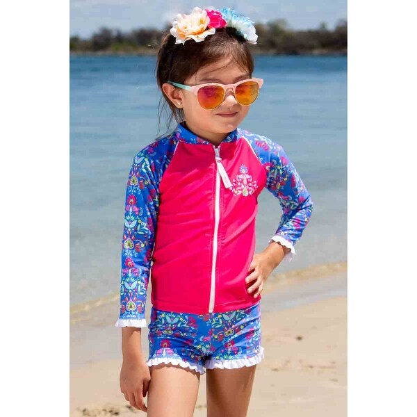 Sun Emporium Frida Print Jacket Long Sleeve Boyleg Swim Set Baby Girls. Opens flyout.