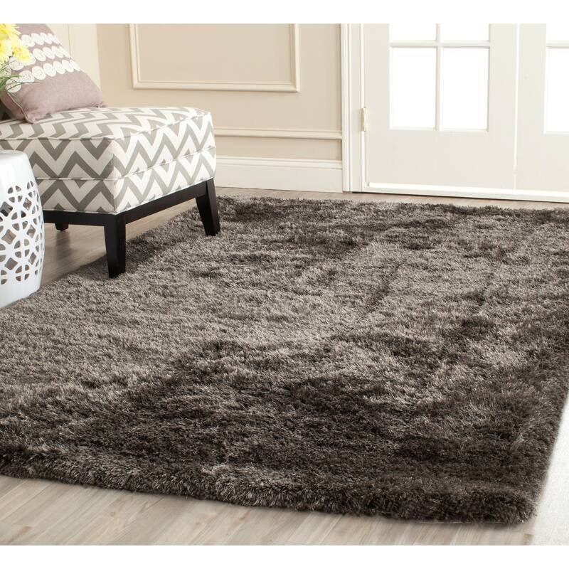 Martha Stewart by SAFAVIEH Handmade Shag Miljonka 1.8-inch Thick Rug - 5' x 7' - Charcoal