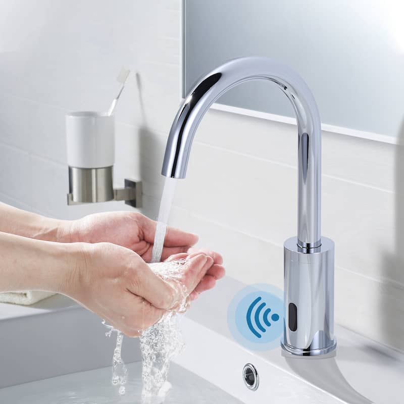 WOWOW Modern Touchless Smart Single Hole Bathroom Faucet