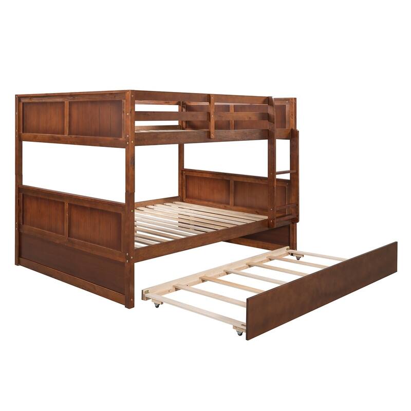 Harper & Bright Designs Full-over-Full Bunk Bed with Twin Trundle