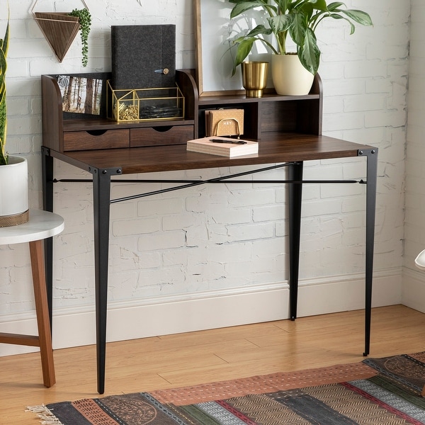 Carbon Loft 42-inch Writing Desk with Small Hutch. Opens flyout.